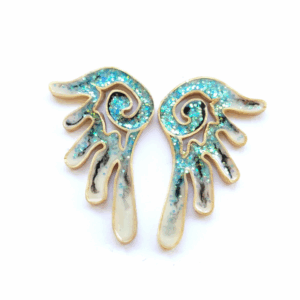 Alas Angel Edén blanco-azul glitter