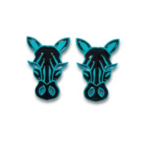 Pendientes Cebras turquesa