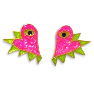 Pendientes Corazón Punk rosa
