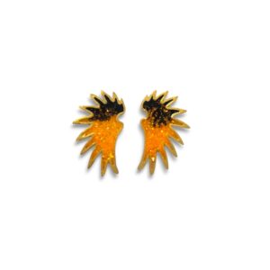 Pendientes Alas mini negro-naranja-brilli
