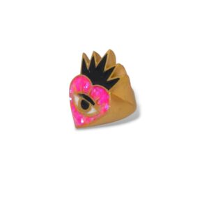 Anillo corazón reina rosa