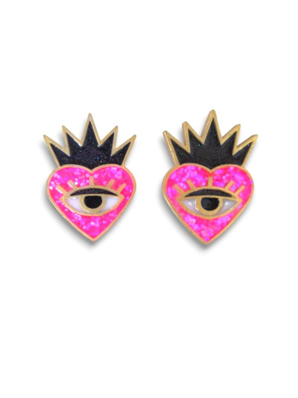 Corazones Reina rosa glitter