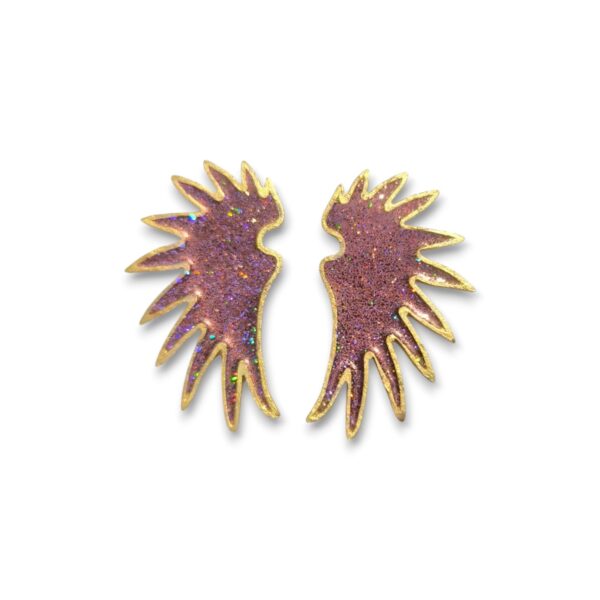 Pendientes Fly Midi Rosa holográfico