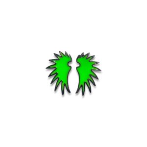 Pendientes Alas mini verde flúor