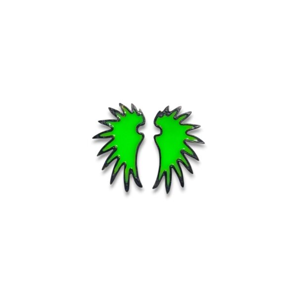 Pendientes Alas mini verde flúor