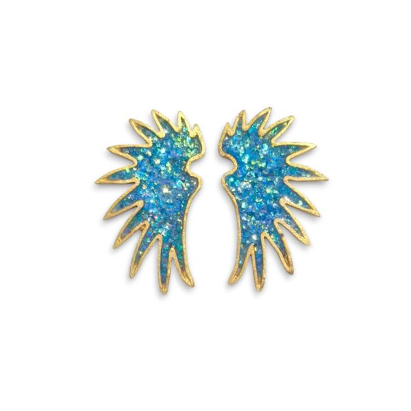 Pendientes Fly Midi Azul Glitter