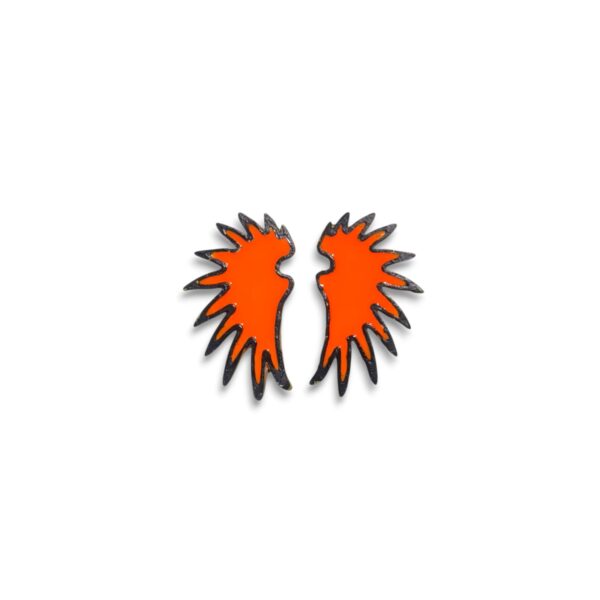 Pendientes Alas mini naranja flúor