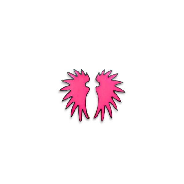 Pendientes Alas mini rosa flúor